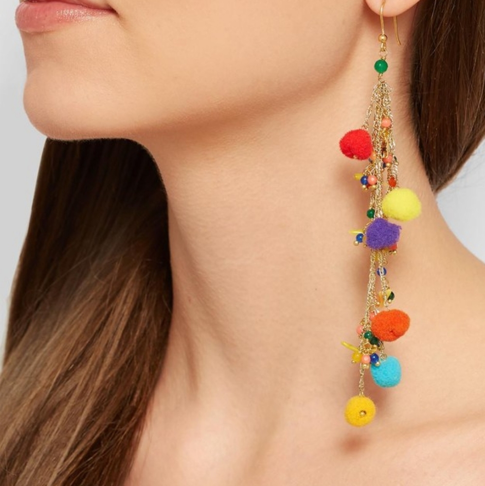 Rosantica Cancun pompom multicolor earrings